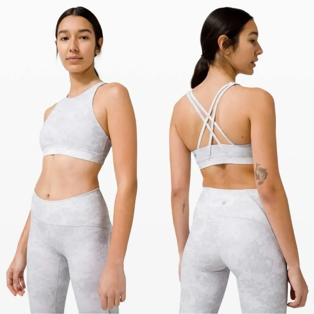 Lululemon Energy Bra High Neck Future Oasis Grey Multi size 8